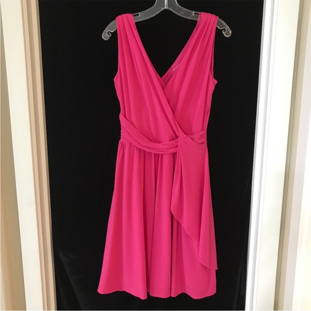 Garnet Hill Hot Pink Sleeveless Midi Dress